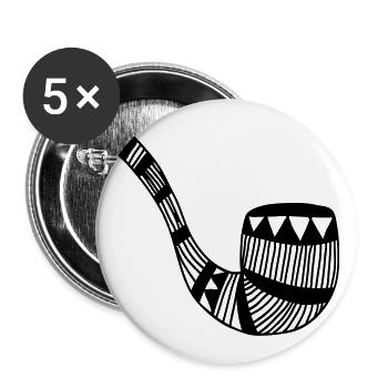 Sifflet, Vintage, Hambourg, lac, nautique - Lot de 5 grands badges (56 mm) - blanc - Devant