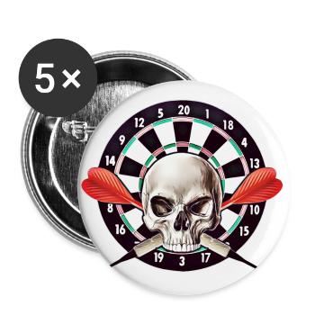 dart skull - Buttons large 2.2''/56 mm (5-pack) - white - Front