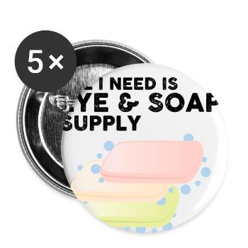 Conception de savon maison pour la fabrication de savon à l’huile - Lot de 5 grands badges (56 mm) - blanc - Devant