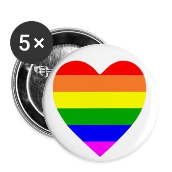 Lgbtq - Buttons groß 56 mm (5er Pack) - Weiß - Vorne