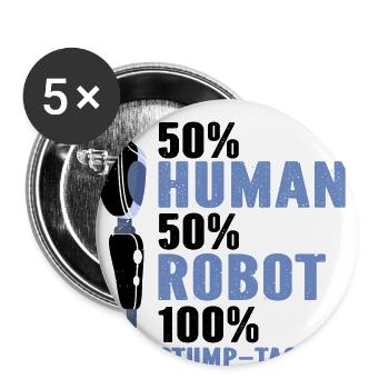 Conception de jambe artificielle pour prothèses de jambe - Lot de 5 grands badges (56 mm) - blanc - Devant