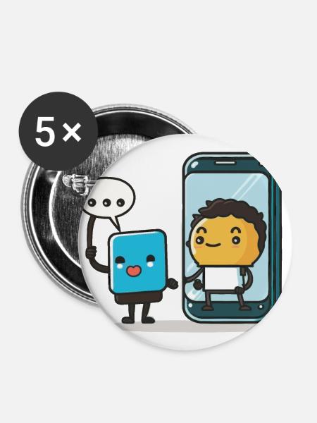 Intelligentes Leben - Buttons groß 56 mm (5er Pack) - Weiß