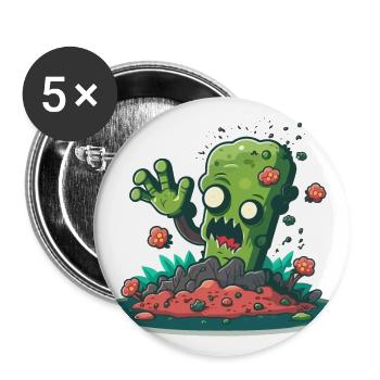 Zombie Rising - Buttons large 2.2''/56 mm (5-pack) - white - Front