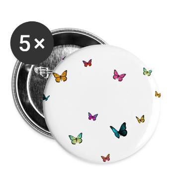 GIULIA - Girl Name with Colorful Butterflies - Buttons large 2.2''/56 mm (5-pack) - white - Front