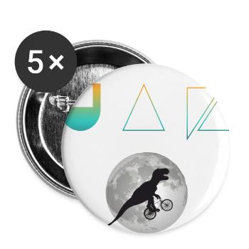 JAN - Beautiful boy name with dinosaur - Buttons large 2.2''/56 mm (5-pack) - white - Front