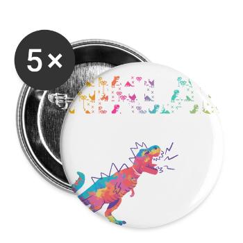 NIKLAS - Beautiful boy name with dinosaur - Buttons large 2.2''/56 mm (5-pack) - white - Front