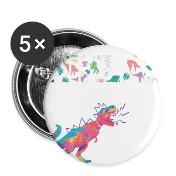 NIKLAS - Beautiful boy name with dinosaur - Buttons large 2.2''/56 mm (5-pack) - white - Front