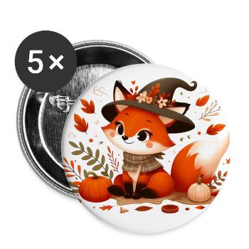Fox Autumn 12 - Buttons large 2.2''/56 mm (5-pack) - white - Front