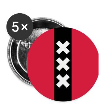 Logo d’Amsterdam - Lot de 5 grands badges (56 mm) - blanc - Devant