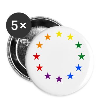 EU stars in rainbow colors Europe - Buttons large 2.2''/56 mm (5-pack) - white - Front
