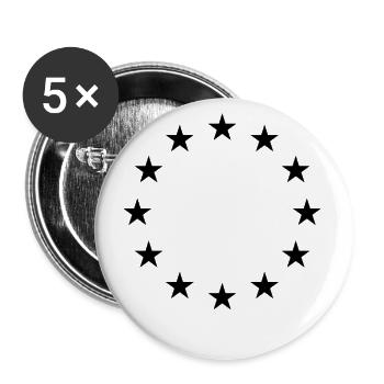 Les stars de l'UE en noir - Europe Union européenne - Lot de 5 grands badges (56 mm) - blanc - Devant