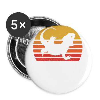 Bearded Dragon - Buttons large 2.2''/56 mm (5-pack) - white - Front