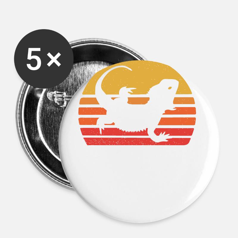 Bearded Dragon - Buttons large 2.2''/56 mm (5-pack) - white