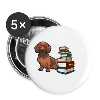 Dachshund - Buttons large 2.2''/56 mm (5-pack) - white - Front