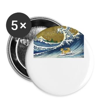 Leopardgecko - Buttons groß 56 mm (5er Pack) - Weiß - Vorne