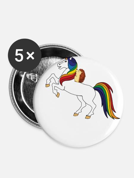 Igel - Buttons groß 56 mm (5er Pack) - Weiß