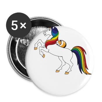 Meerschweinchen - Buttons groß 56 mm (5er Pack) - Weiß - Vorne