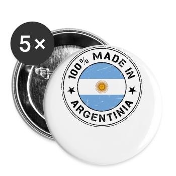 Made in Argentina Flag of Buenos Aires Tango - Buttons large 2.2''/56 mm (5-pack) - white - Front