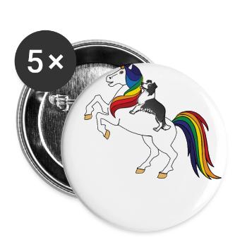 Border Collie - Buttons large 2.2''/56 mm (5-pack) - white - Front