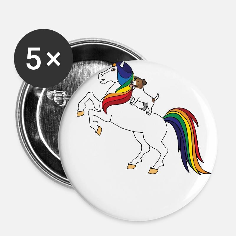 Jack Russell - Buttons large 2.2''/56 mm (5-pack) - white