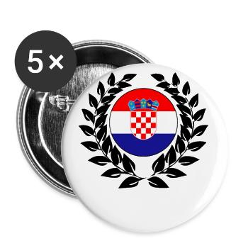Kroatien - Buttons groß 56 mm (5er Pack) - Weiß - Vorne