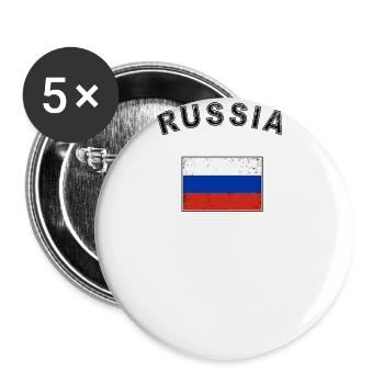 Russie drapeau russe drapeau - Lot de 5 grands badges (56 mm) - blanc - Devant