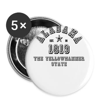 Alabama - Buttons groß 56 mm (5er Pack) - Weiß - Vorne