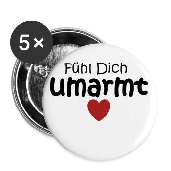 Liebe Hoffnung Umarmen Fühlen Glauben Herz Stärke - Buttons groß 56 mm (5er Pack) - Weiß - Vorne