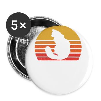 Ragdoll Katze - Buttons groß 56 mm (5er Pack) - Weiß - Vorne
