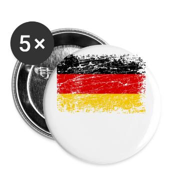 Germany german flag used-look flag - Buttons large 2.2''/56 mm (5-pack) - white - Front