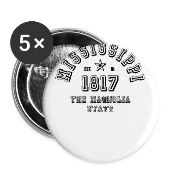 Mississippi USA - Buttons large 2.2''/56 mm (5-pack) - white - Front