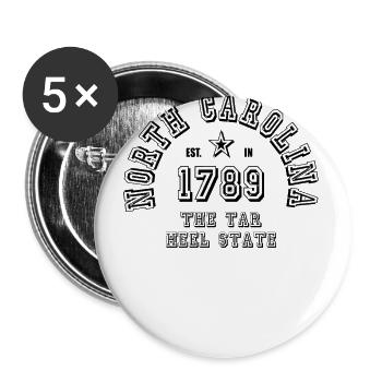 North Carolina USA - Buttons groß 56 mm (5er Pack) - Weiß - Vorne