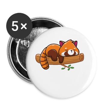 Kleiner Panda - Buttons groß 56 mm (5er Pack) - Weiß - Vorne