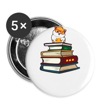 Hamster - Lot de 5 grands badges (56 mm) - blanc - Devant