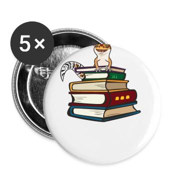 Leopardgecko - Buttons groß 56 mm (5er Pack) - Weiß - Vorne