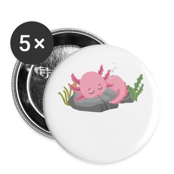 Axolotl - Lot de 5 grands badges (56 mm) - blanc - Devant