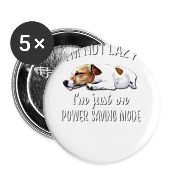 Jack Russell - Buttons large 2.2''/56 mm (5-pack) - white - Front