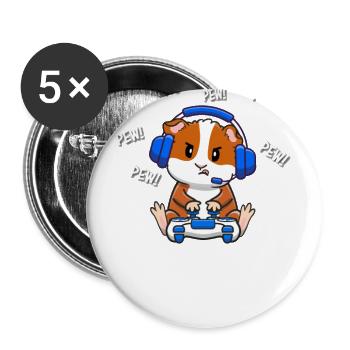 Guinea Pig - Buttons large 2.2''/56 mm (5-pack) - white - Front