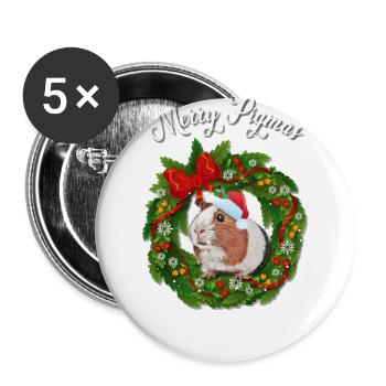 Cobaye - Lot de 5 grands badges (56 mm) - blanc - Devant