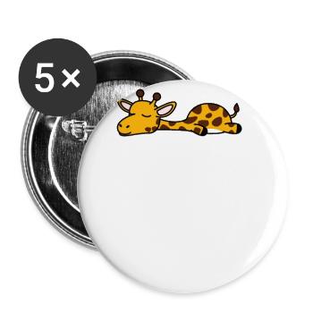 Giraffe - Buttons groß 56 mm (5er Pack) - Weiß - Vorne
