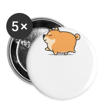Shiba Inu - Buttons large 2.2''/56 mm (5-pack) - white - Front