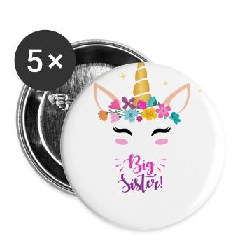 Grande sœur - Lot de 5 grands badges (56 mm) - blanc - Devant