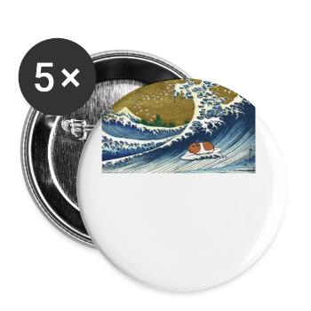 Meerschweinchen - Buttons groß 56 mm (5er Pack) - Weiß - Vorne