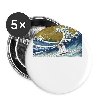 Wire Foxterrier - Buttons groß 56 mm (5er Pack) - Weiß - Vorne