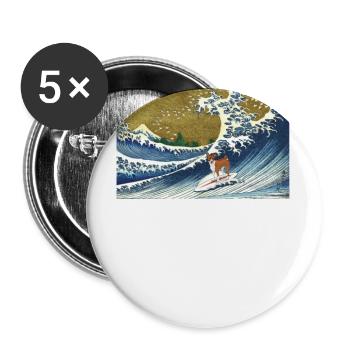 Basenji - Buttons groß 56 mm (5er Pack) - Weiß - Vorne