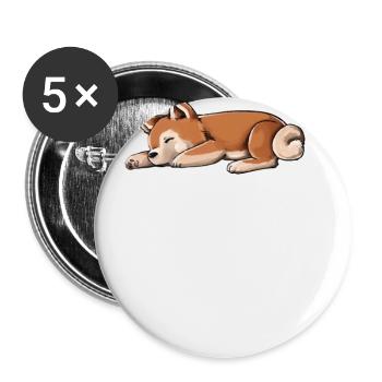 Shiba Inu - Buttons large 2.2''/56 mm (5-pack) - white - Front