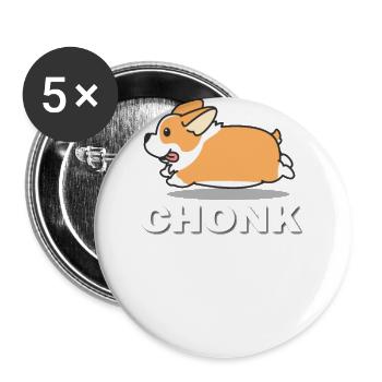 Corgi - Buttons groß 56 mm (5er Pack) - Weiß - Vorne