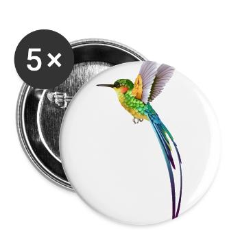 Colibri - Lot de 5 grands badges (56 mm) - blanc - Devant