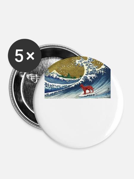 Irischer Setter - Buttons groß 56 mm (5er Pack) - Weiß