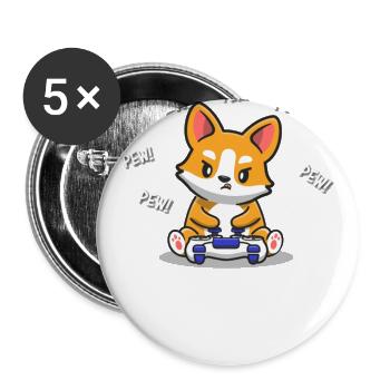 Corgi - Buttons large 2.2''/56 mm (5-pack) - white - Front